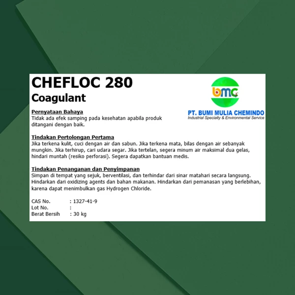 Specialty Chemicals Industry Water Coagulant Chefloc 280